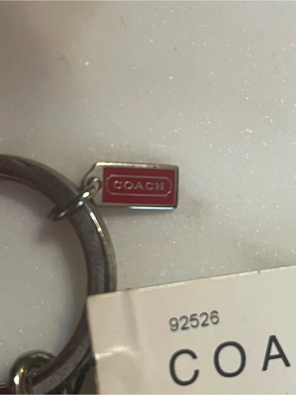 COACH White and Brown Leather Dog Key Fob- Coach dog 🐶 keyfob y2k